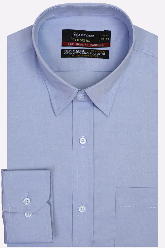Blue Self Textured Formal Shirt