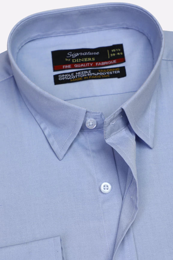 Blue Self Textured Formal Shirt - Image 2