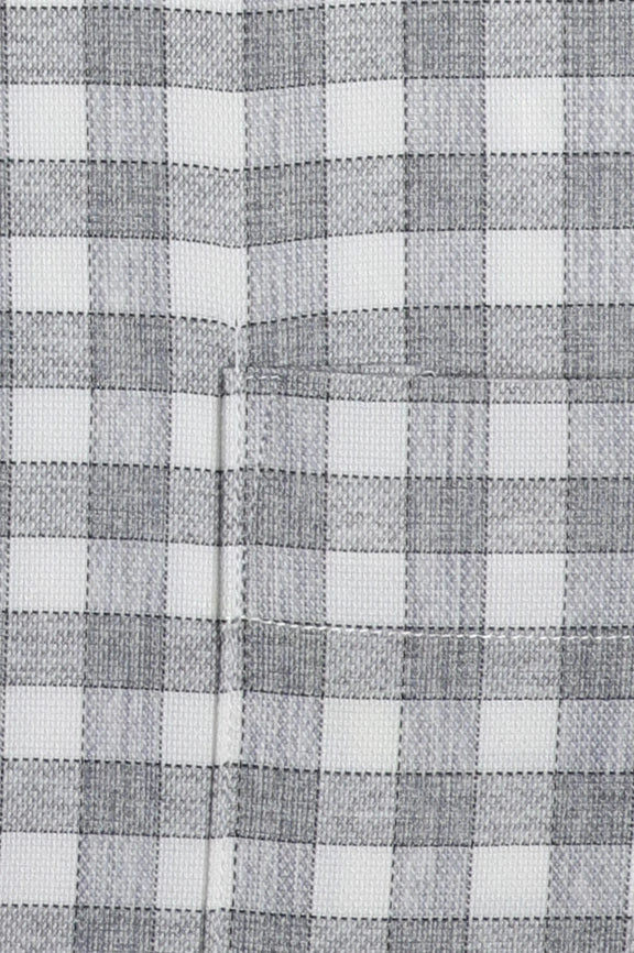 Grey Gingham Check Formal Shirt - Image 4