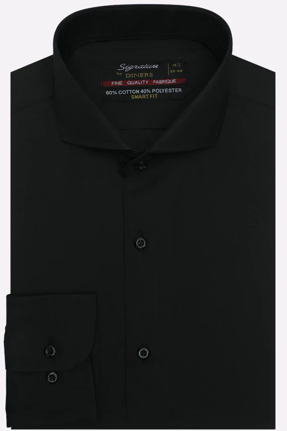 Black Plain Formal Shirt