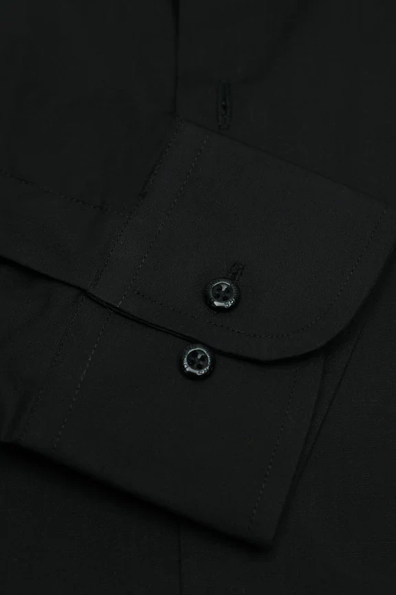 Black Plain Formal Shirt - Image 3