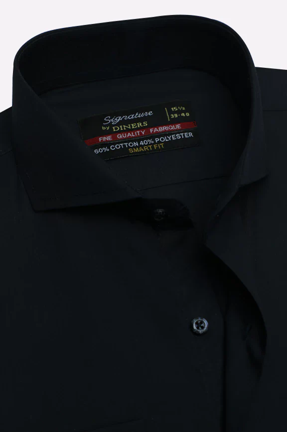 Navy Blue Plain Formal Shirt - Image 2