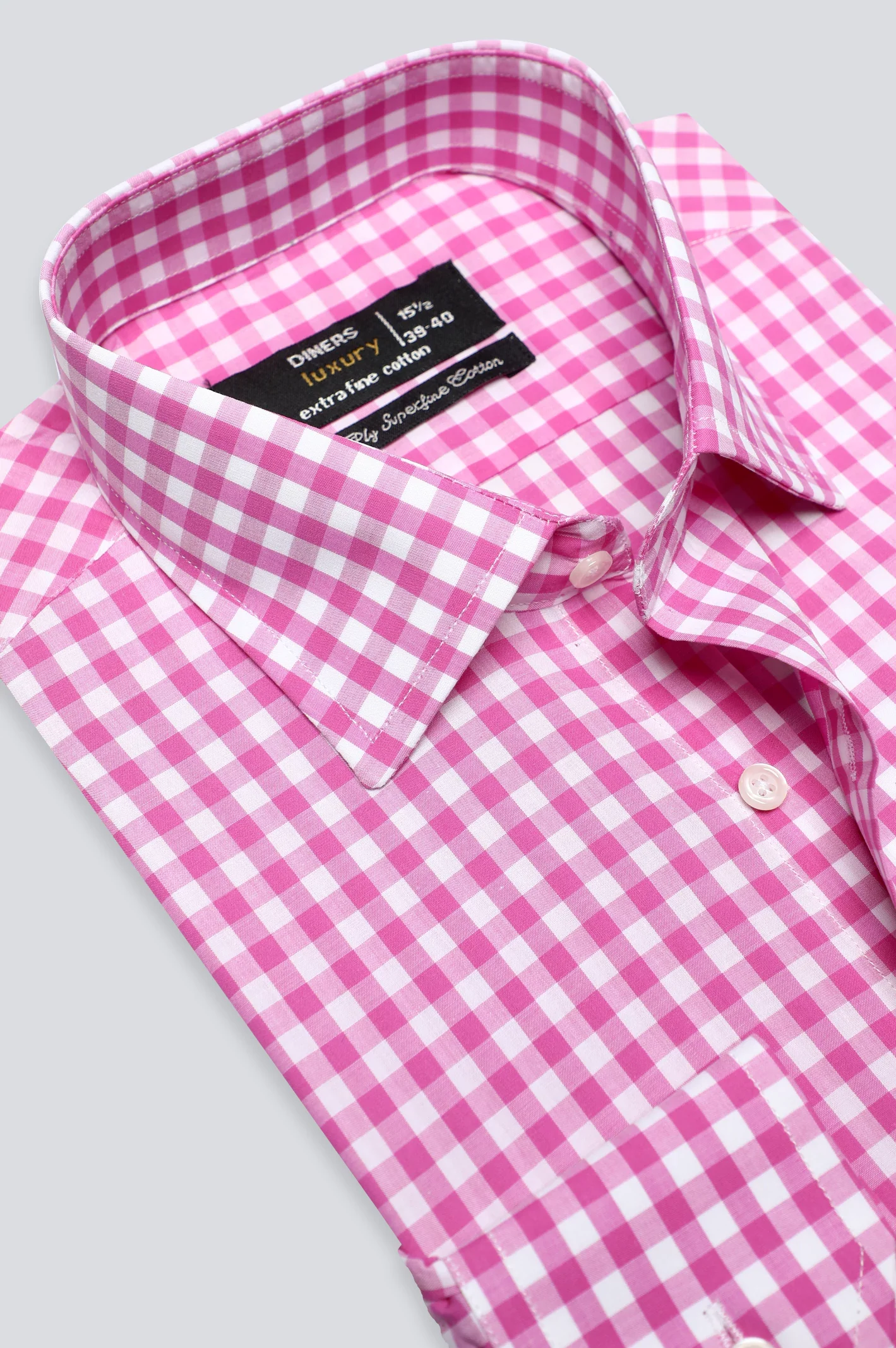 Purple Gingham Check Formal Shirt - Image 2