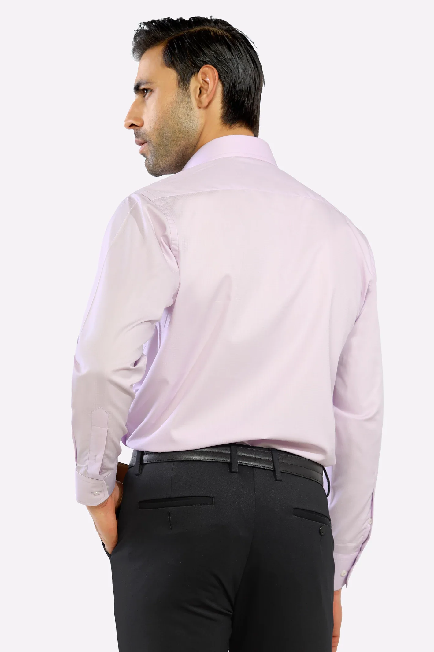 Purple Dobby Self Formal Shirt - Image 5