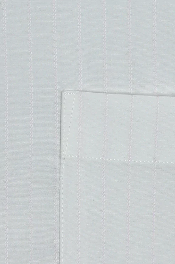 White Pinstripe Formal Shirt - Image 4