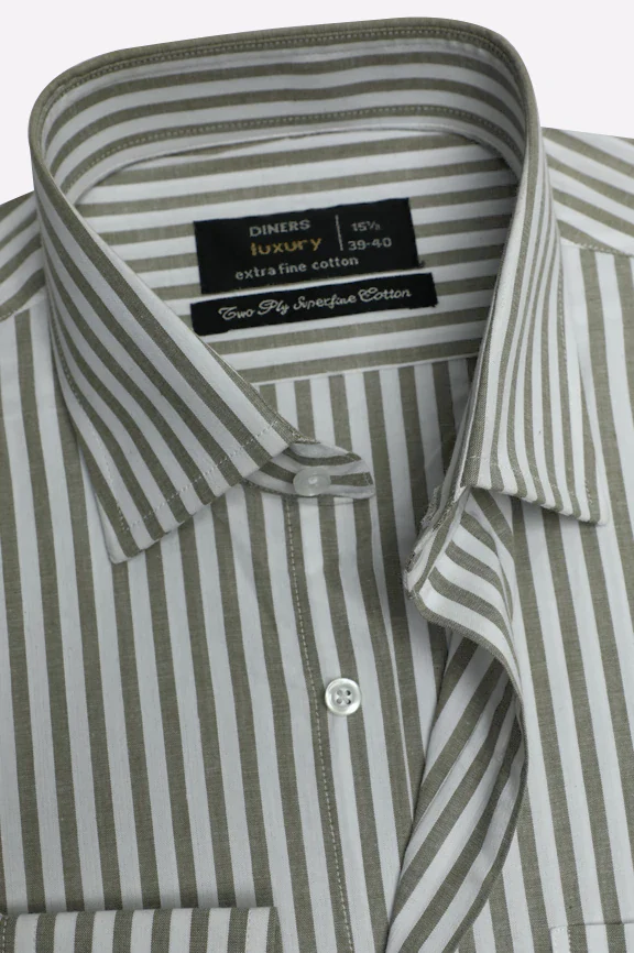 Green Bengal Stripes Formal Shirt - Image 2