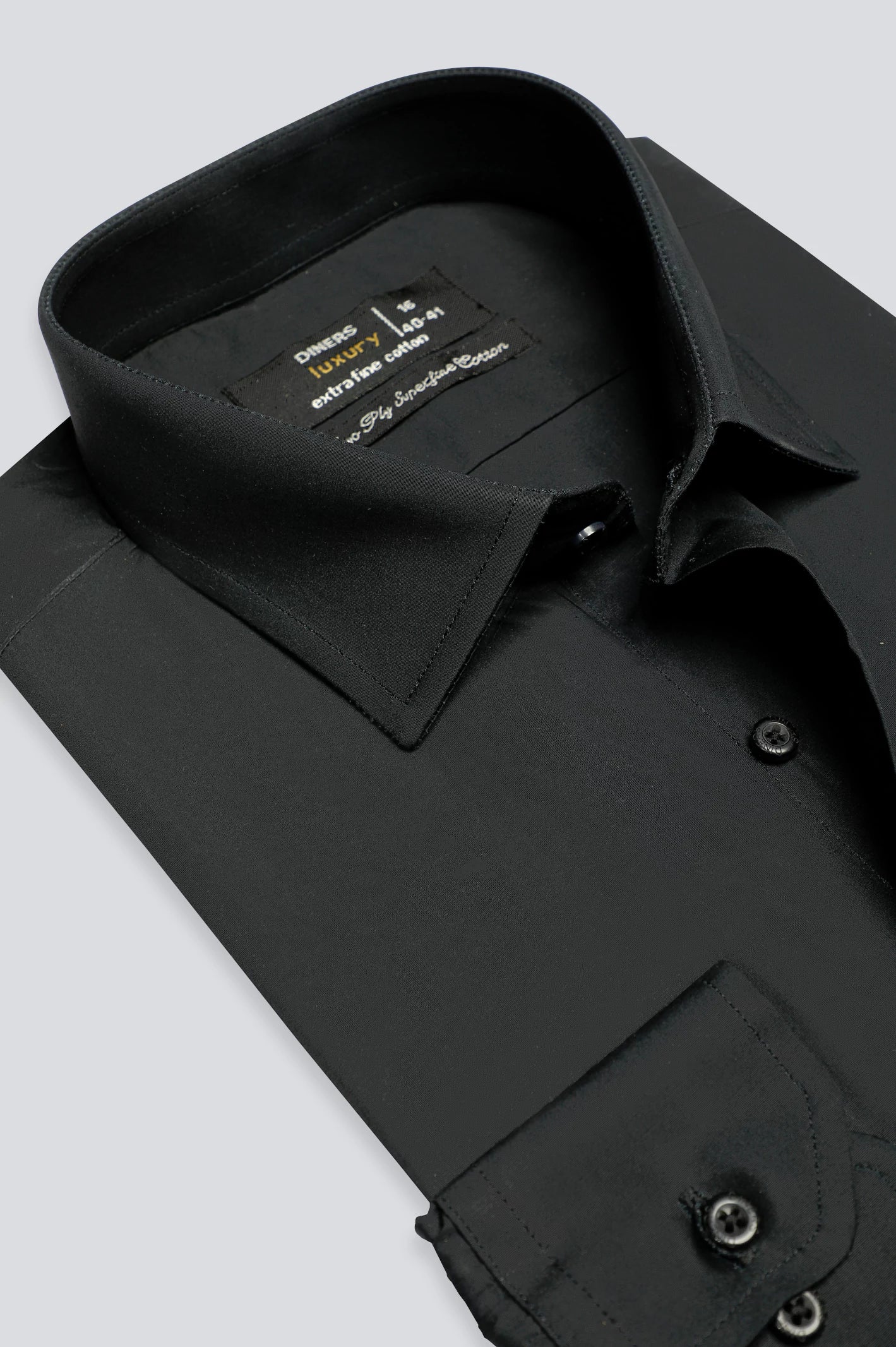 Black Plain Formal Shirt - Image 2