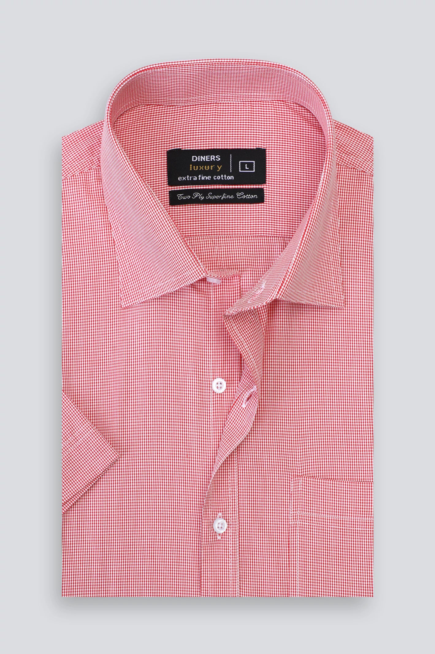 Red Houndstooth Formal Shirt (Half Sleeves) - Image 4
