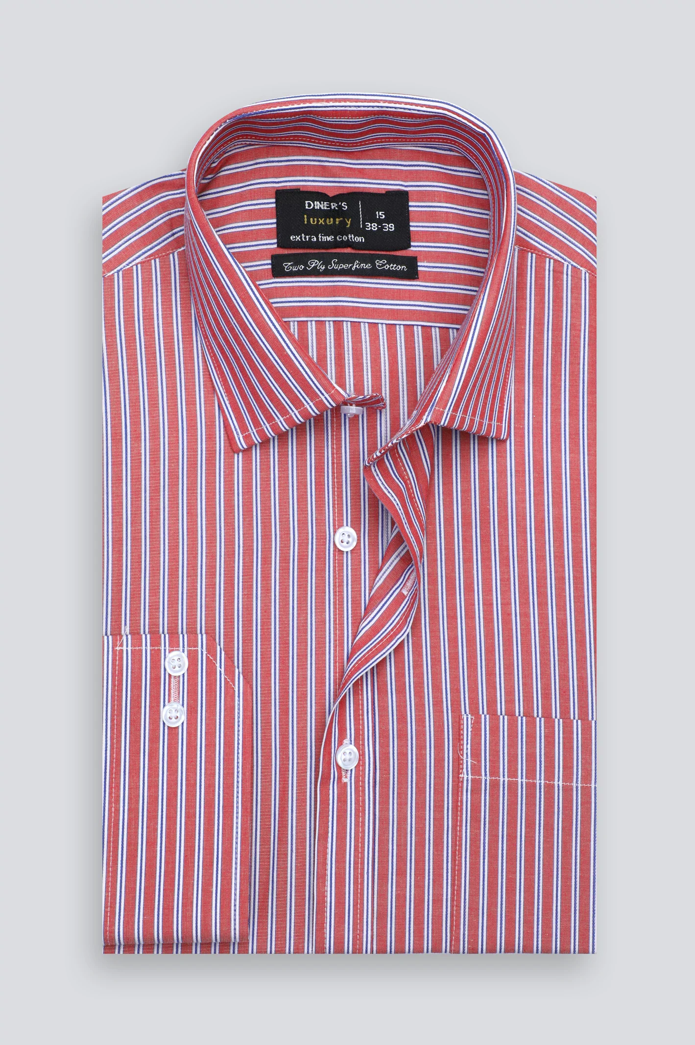 Red Bengal Stripe Formal Shirt - Image 4