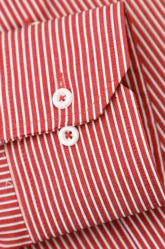 Red Pinstripe Formal Shirt - Image 3