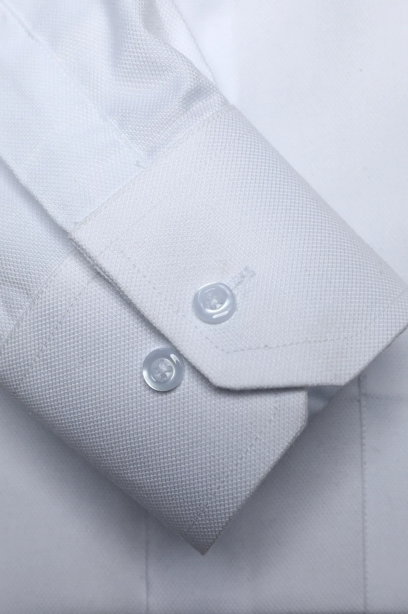 White Dobby Textured Formal Shirt - Image 3