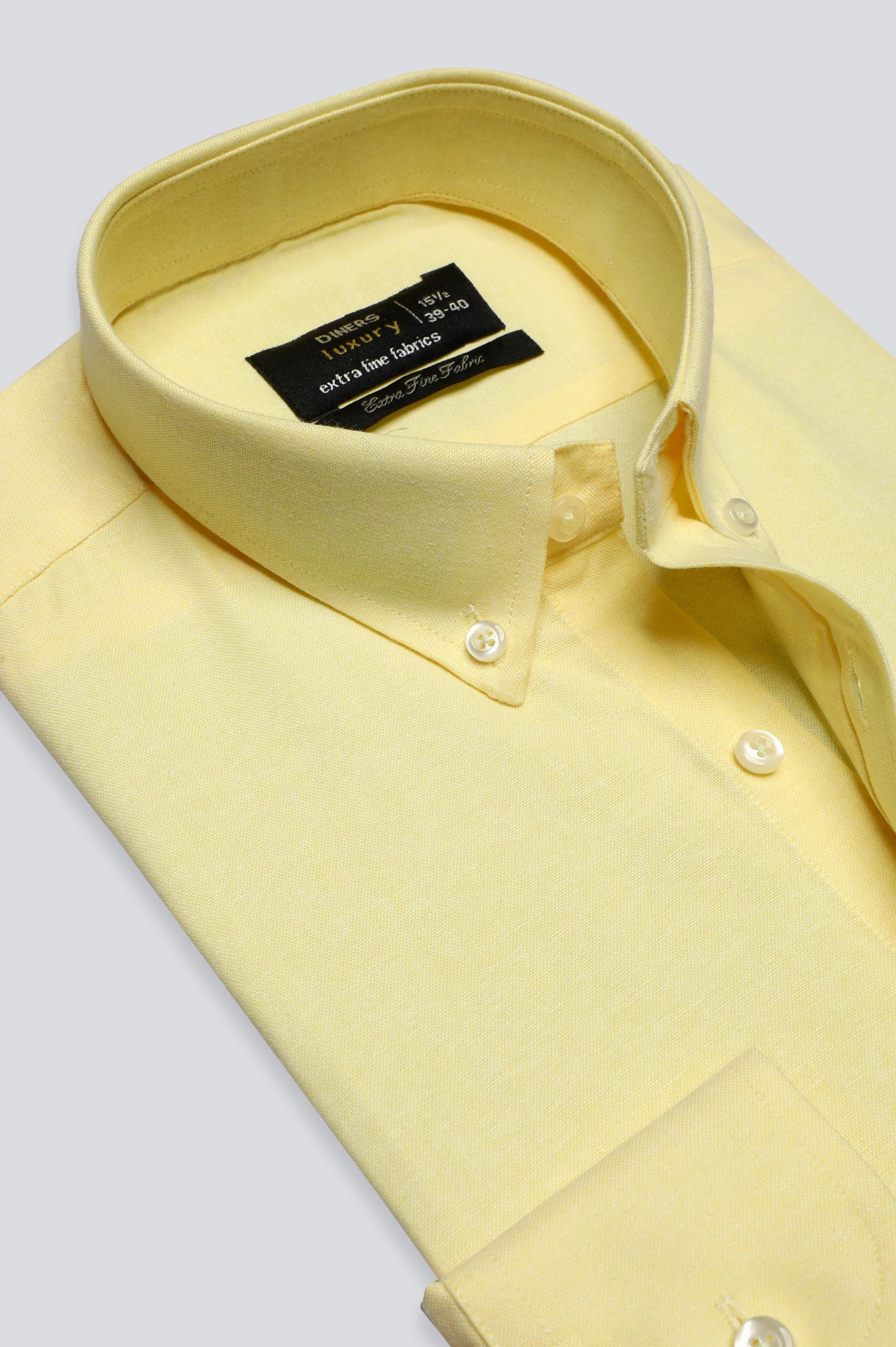 Yellow Textured Formal Shirt - Image 2