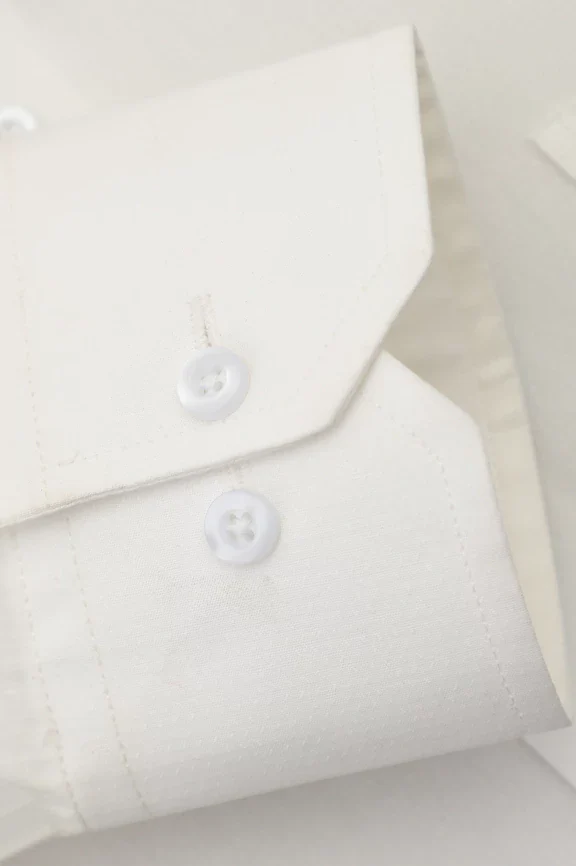 White Self Textured Formal Shirt - Image 4
