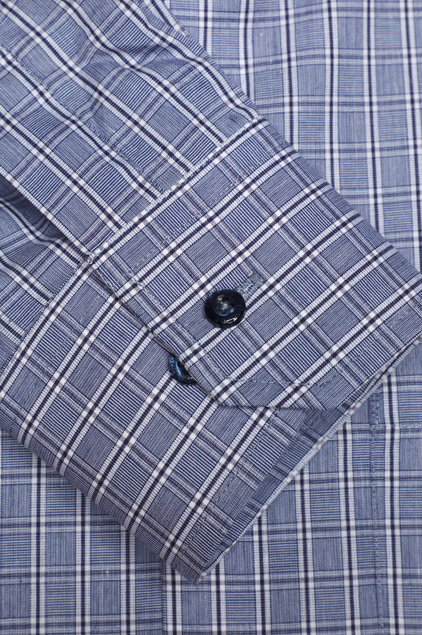 Blue Shepherd Check Formal Shirt - Image 3