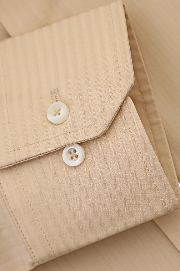 Fawn Self Striped Formal Shirt - Image 3