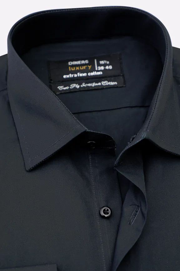 Black Plain Formal Shirt - Image 2
