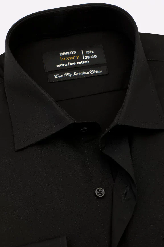 Black Plain Formal Shirt - Image 2