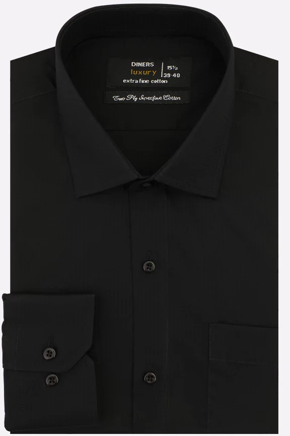 Black Self Textured Formal Shirt