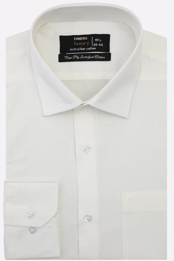 Off White Self Textured Formal Shirt