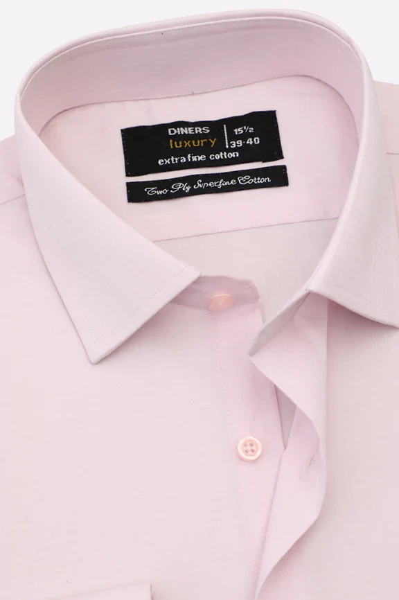 Pink Self Textured Formal Shirt - Image 2