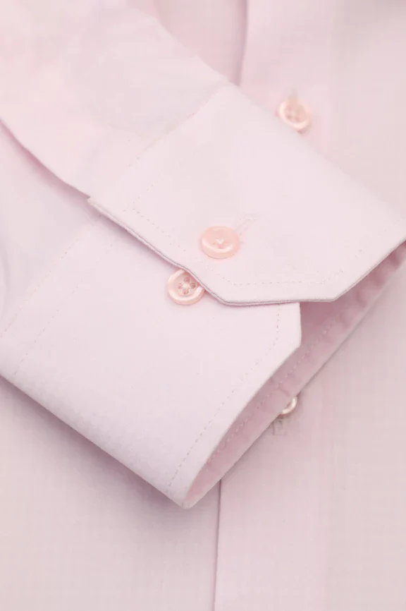 Pink Self Textured Formal Shirt - Image 3