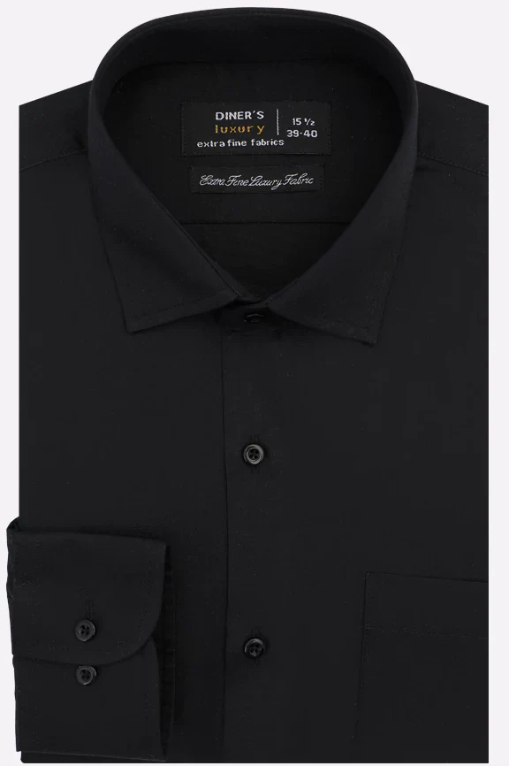 Black Self Twill Formal Shirt