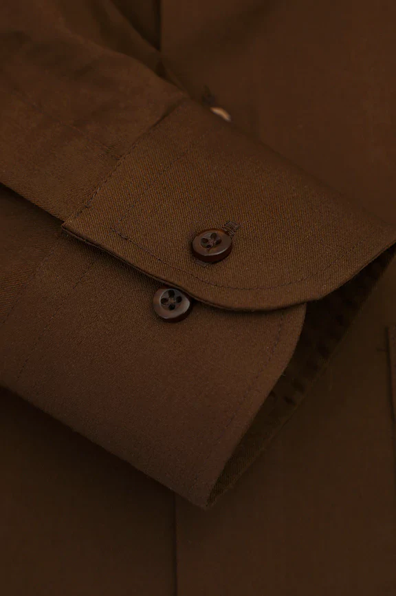 Brown Self Twill Formal Shirt - Image 3