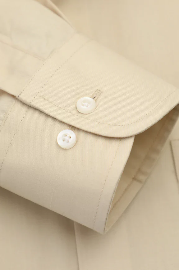 Cream Self Twill Formal Shirt - Image 4