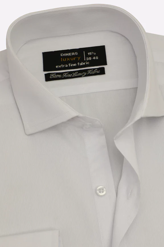 White Hairline Stripes Formal Shirt - Image 2