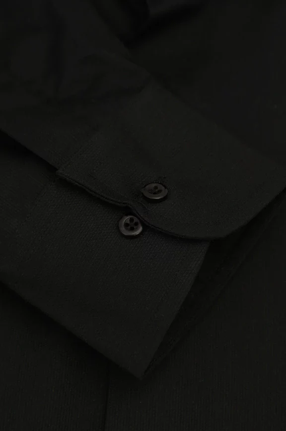 Black Self Textured Formal Shirt - Image 3