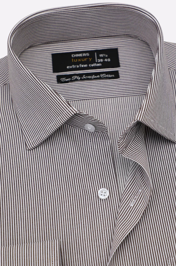 Brown Stripes Formal Shirt - Image 2