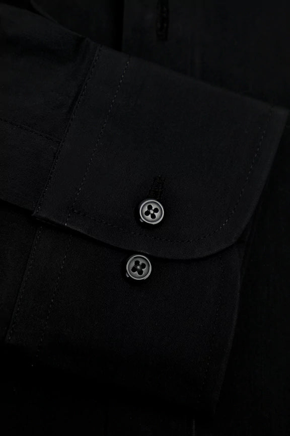 Black Plain Formal Shirt - Image 3