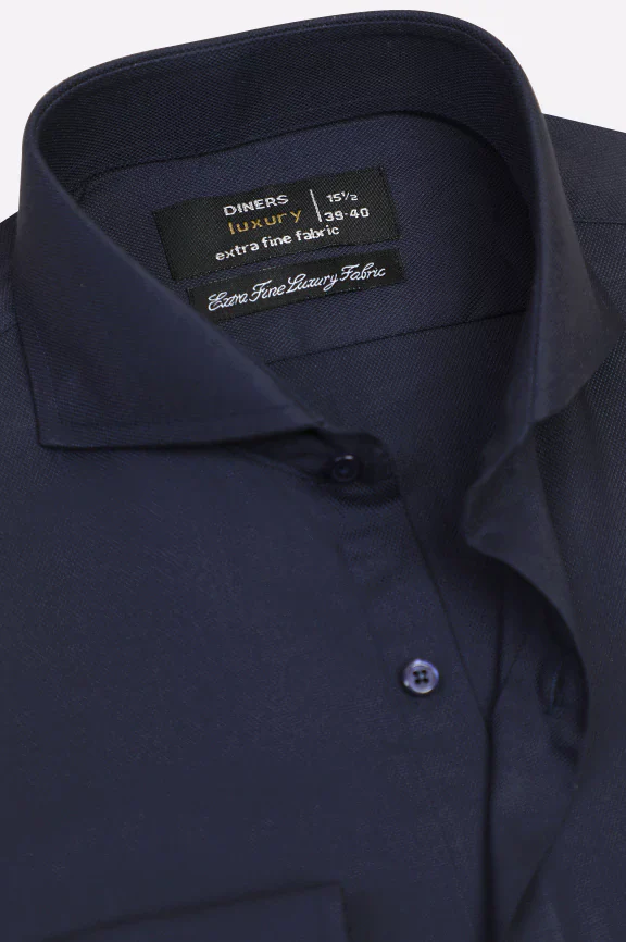 Navy Blue Dobby Formal Shirt - Image 2