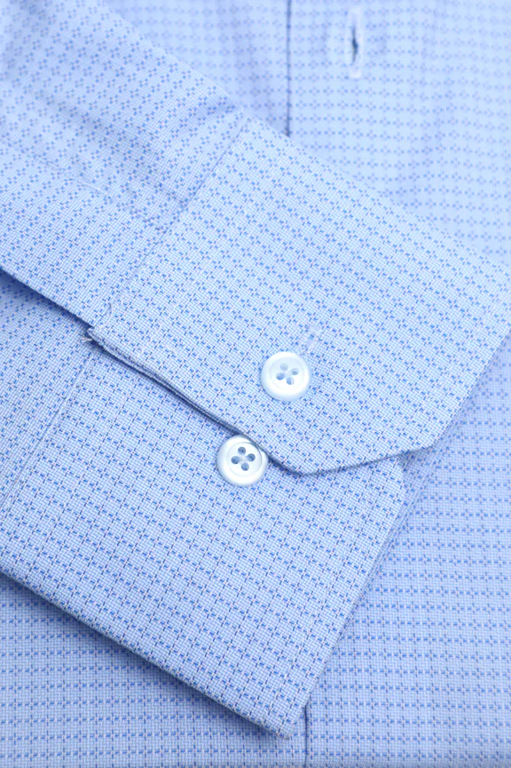 Blue Self Check Formal Shirt - Image 3