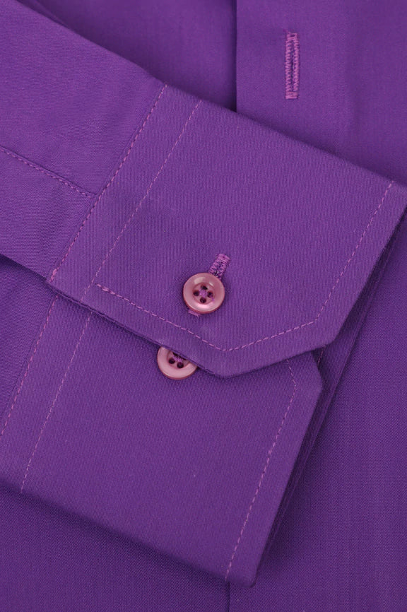 Purple Self Textured Formal Shirt - Image 3
