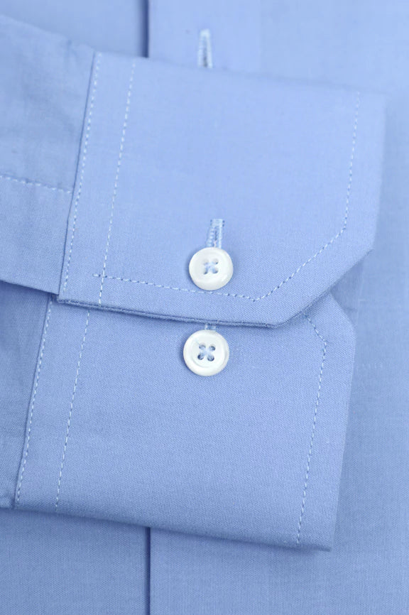 Blue Plain Formal Shirt - Image 3