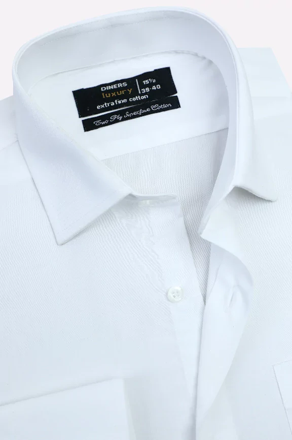 White Plain Formal Shirt - Image 2