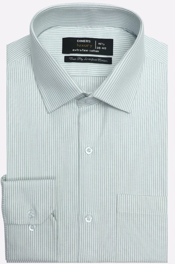 Green Pinstripe Formal Shirt
