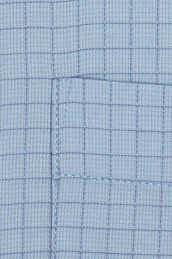 Blue Windowpane Check Formal Shirt - Image 4