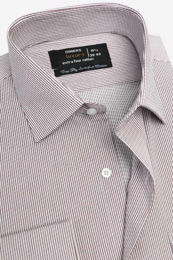 Brown Candy Stripes Formal Shirt - Image 2