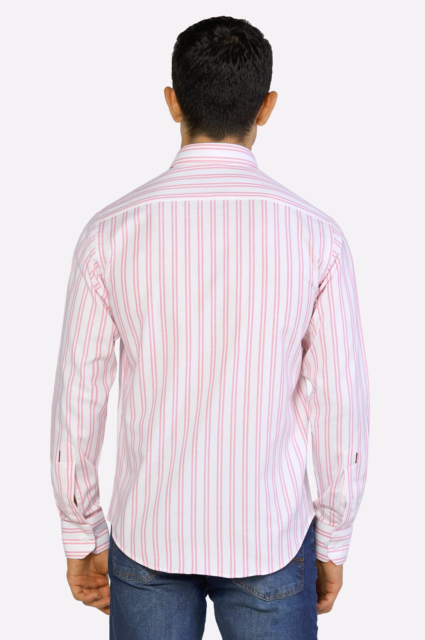 Pink Bengal Stripe Casual Shirt - Image 3