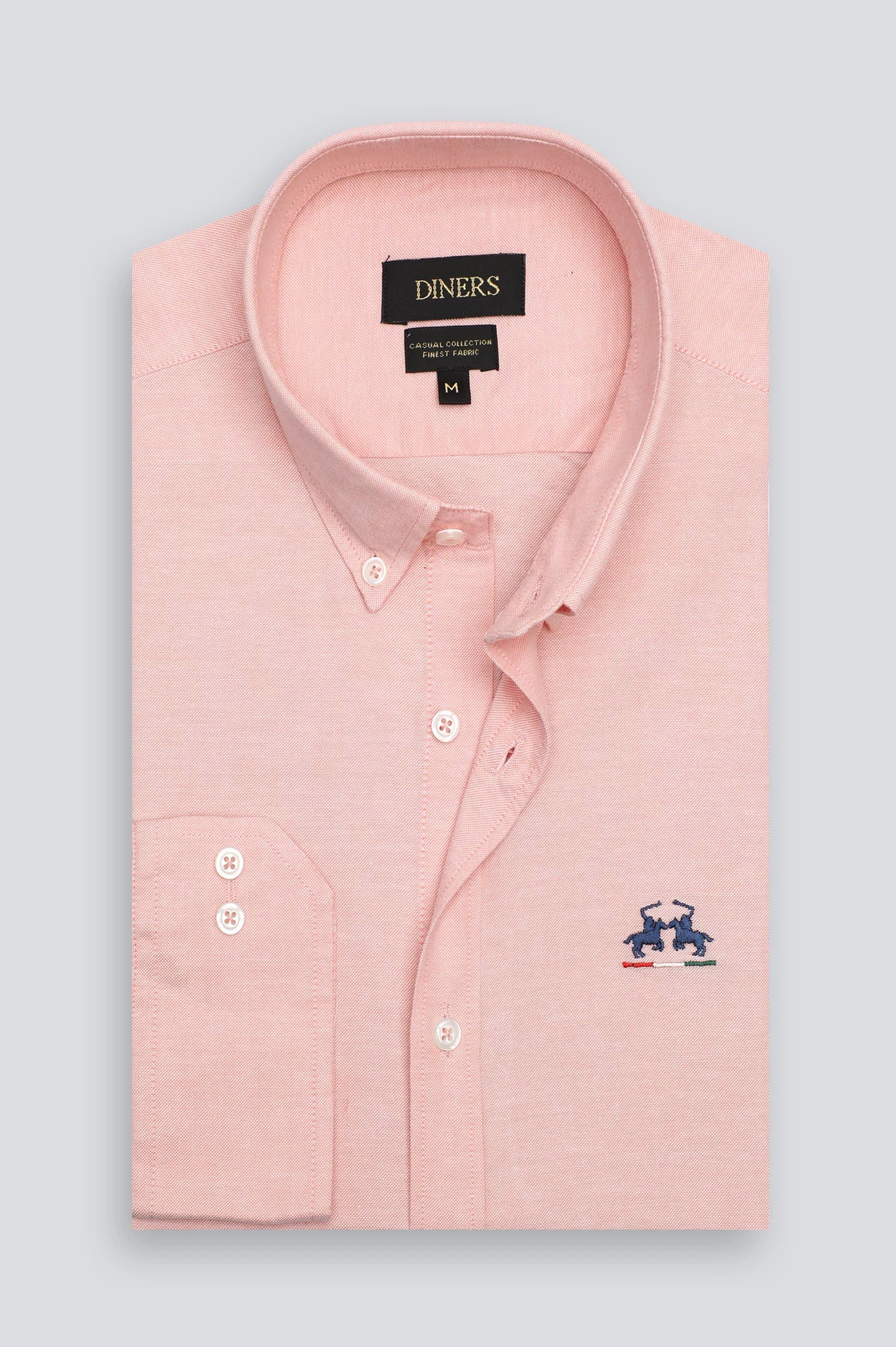 Peach Self Textured Casual Shirt - Image 4
