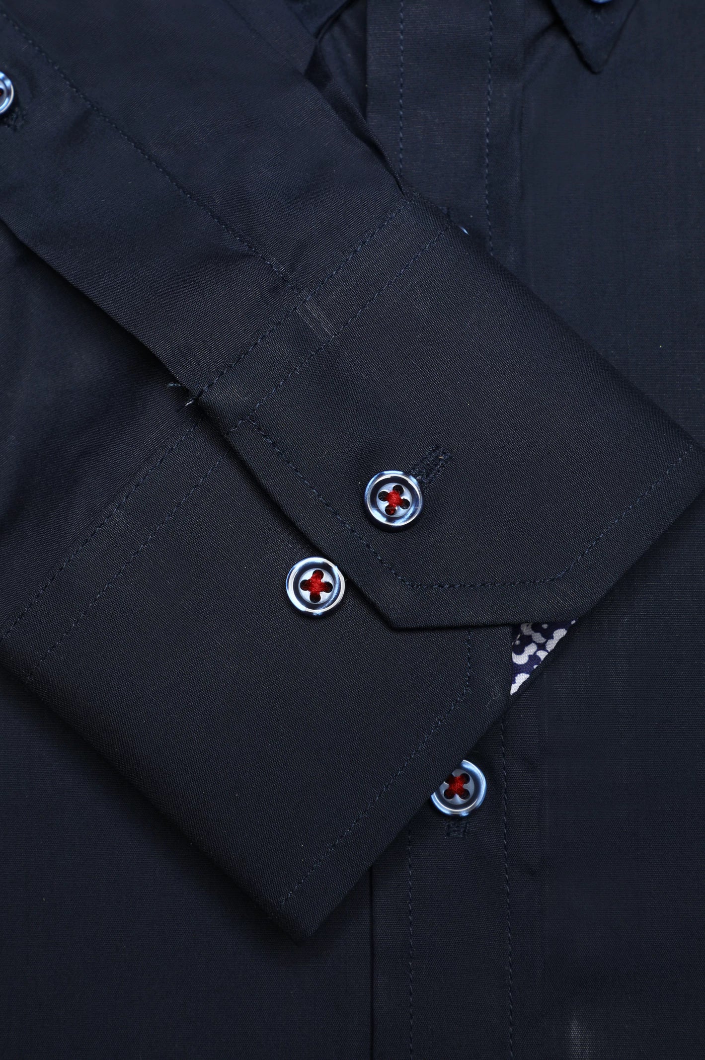 Navy Blue Plain Casual Shirt - Image 3
