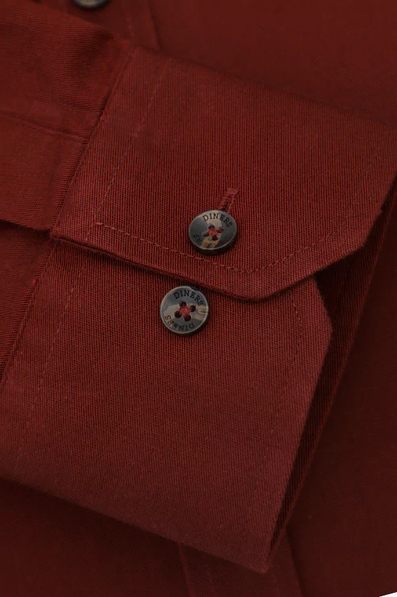 Maroon Plain Casual Shirt - Image 3