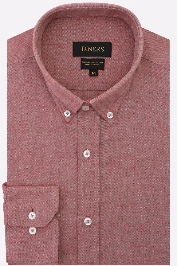 Maroon Self Textured Casual Shirt