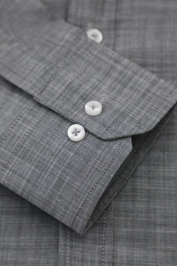 Grey Self Textured Casual Shirt - Image 3