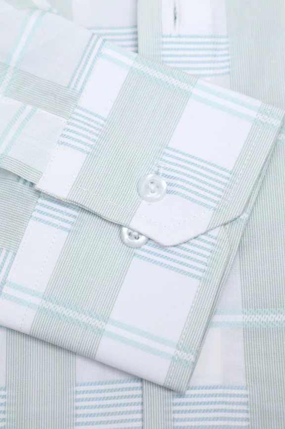 Light Blue Checkered Casual Shirt - Image 3