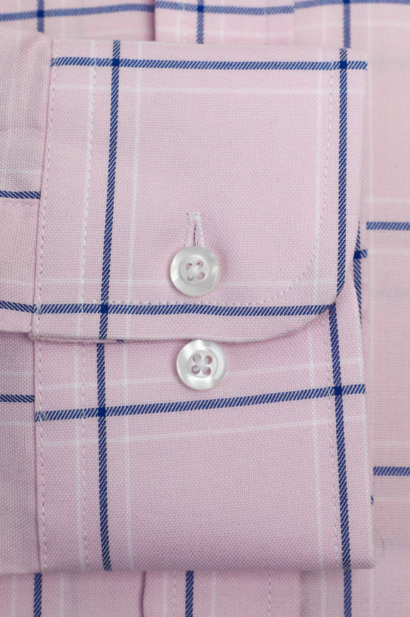 Pink Windowpane Check Casual Shirt - Image 3
