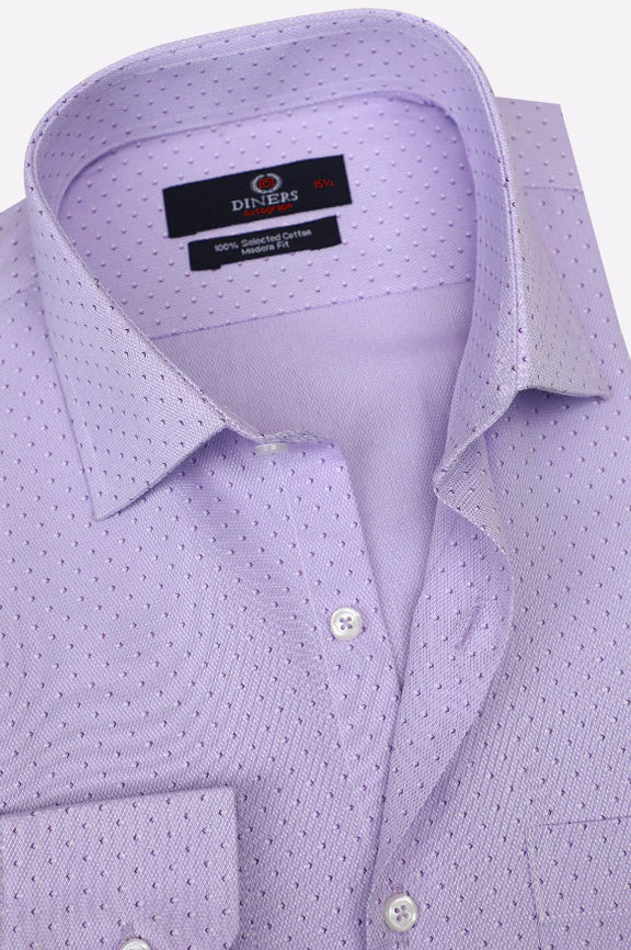 Purple Textured Formal Autograph Shirt - Image 2
