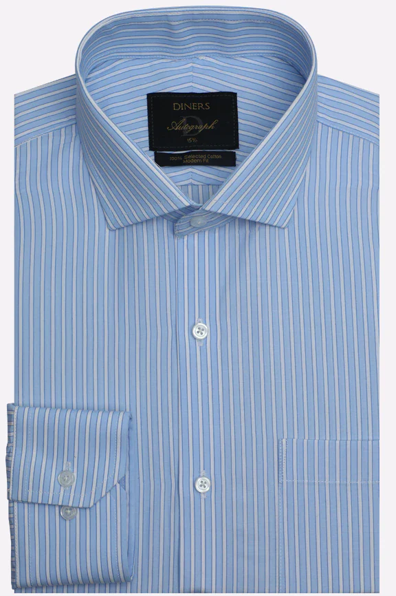 Blue Stripes Formal Autograph Shirt